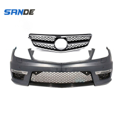 Refit Grill 2011 2013 W204 C63 Front Bumper Assy For Mercedes W204 C63 body kit