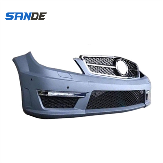Refit Grill 2011 2013 W204 C63 Front Bumper Assy For Mercedes W204 C63 body kit