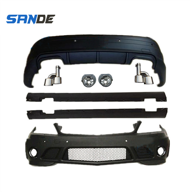 Front Bumper Side Skirt Rear Bumper for Mercedes W204 C63 Body Kit For C63 body kit