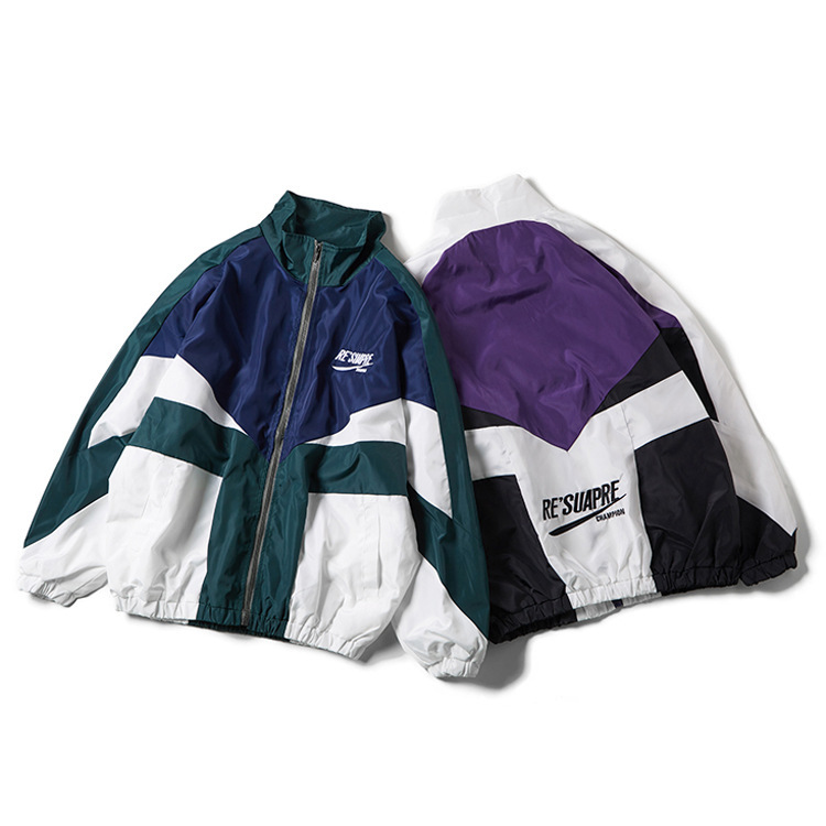 Satin Blank Hip Hop Couple Bomber Jacket Men Custom Letter Street Canvas Sport Track Mens Oversized Outdoor Windbreaker Jacket
