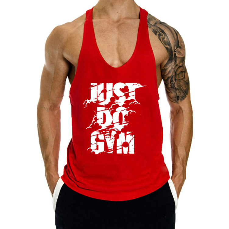 custom logo print sports mens tank top sleeveless travel vest gym tank top
