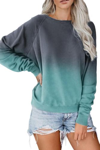 Women Clothing Crew Neckline Relaxed Fit Fashion Gradient Sweatshirt