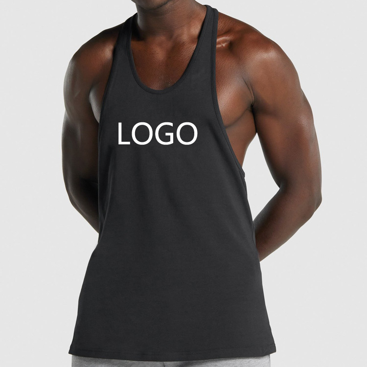 fitness running muscle workout homme tank top custom organic cotton blank mens bodybuilding stringer gym singlet
