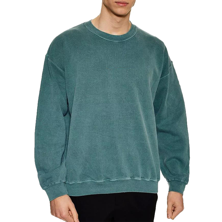 Custom vintage hoodie fleece french terry vintage sweater acid wash unisex crewneck sweatshirt
