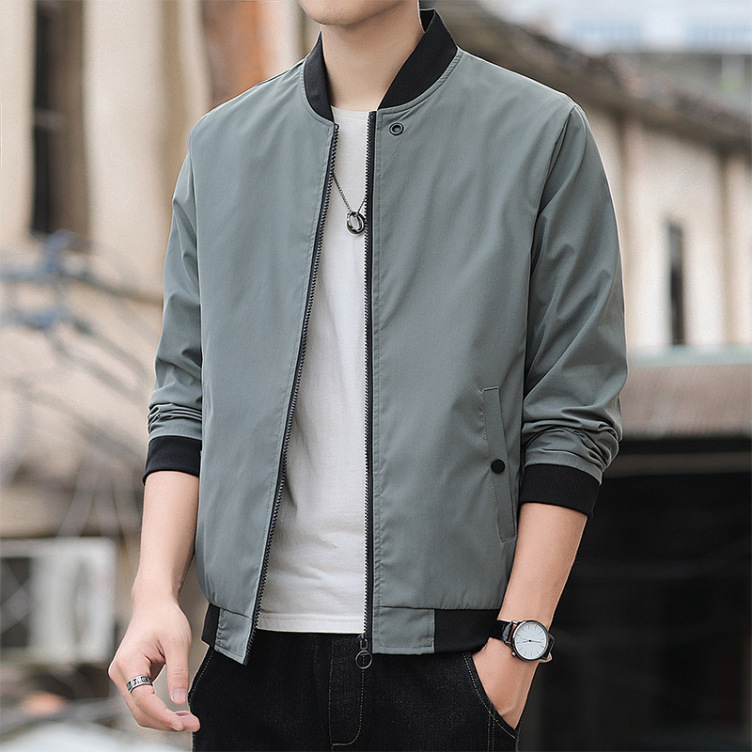 New men's jacket trend youth casual jacket autumn and winter stand collar baseball uniform