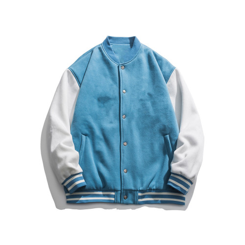 Wholesale High Quality Sleeves Blank Cropped Jackets For Kids Men Women Custom Sweatshirt Logo Plus Size Varsity Jacket