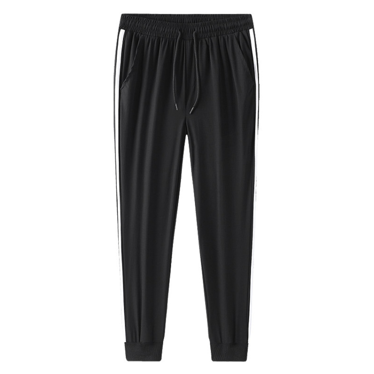 Summer casual sports pants men's and women's loose light and thin elastic nine points ice silk quick-drying pants