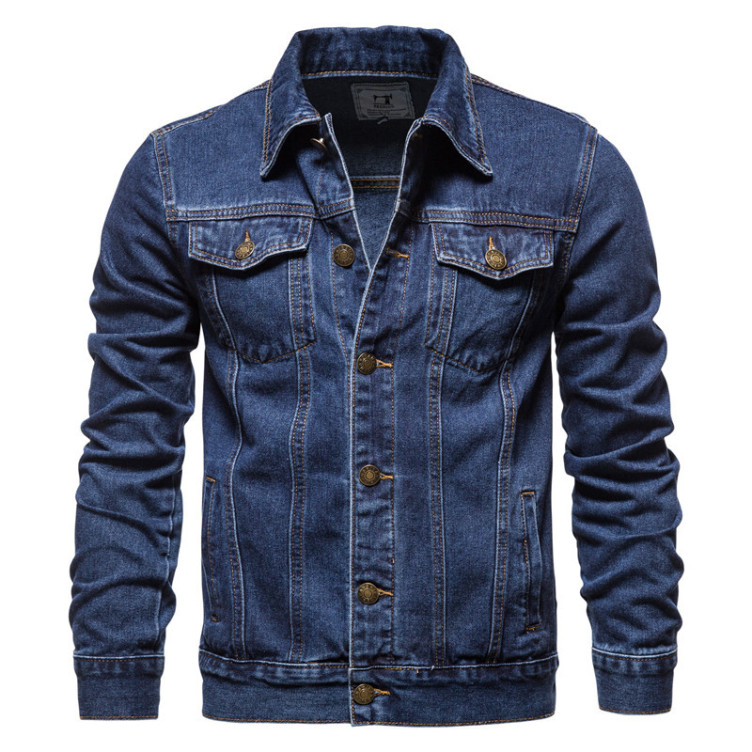 Spring Autumn Men's Denim Jacket Cotton Casual Slim Fit Jacket
