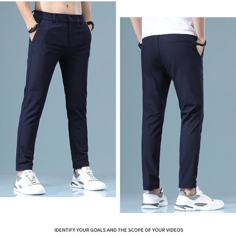 Men's Casual Pants Cotton Youth Trend Slim Pants