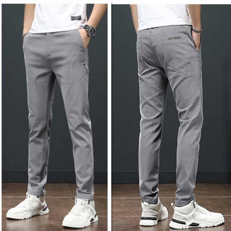 Men's Casual Pants Cotton Youth Trend Slim Pants