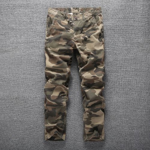 Casual Style Outdoor Men's camouflage Trousers Loose Design Straight-leg-pants