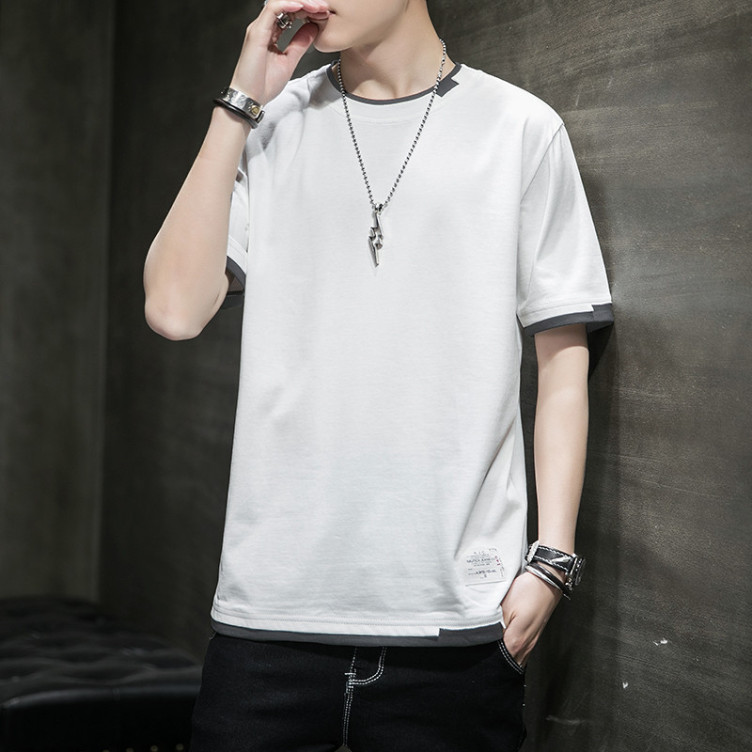 Summer Cotton Men'S Loose Trendy Short-Sleeved T-Shirt