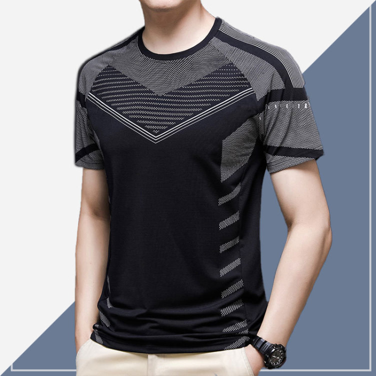 Men'S Quick-Drying Sports Short-Sleeved Round Neck T-Shirt Ice Silk Shirt Summer T-Shirt