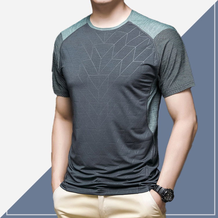Men'S Quick-Drying Sports Short-Sleeved Round Neck T-Shirt Ice Silk Shirt Summer T-Shirt