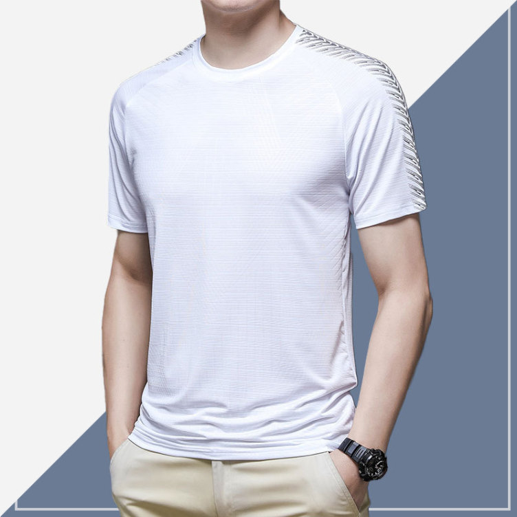 Men'S Quick-Drying Sports Short-Sleeved Round Neck T-Shirt Ice Silk Shirt Summer T-Shirt