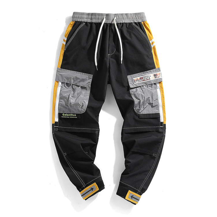New Men's Nylon Pants Trendy Drawstring Harlem Casual Pants Men's Workwear Pants