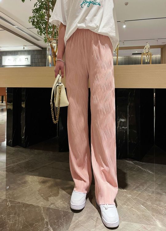 Water Ripple Wide-Leg Pants Women'S New Casual Loose Korean Version High-Waisted Straight-Leg Drapey Mopping Pants