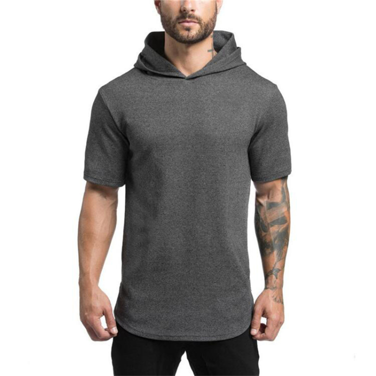 2020 Summer Men's Hooded T-shirt Casual Loose Short-sleeved Sportswear