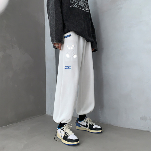 2022 Spring Fashion New Design Reflective Printing Men's Casual Trousers