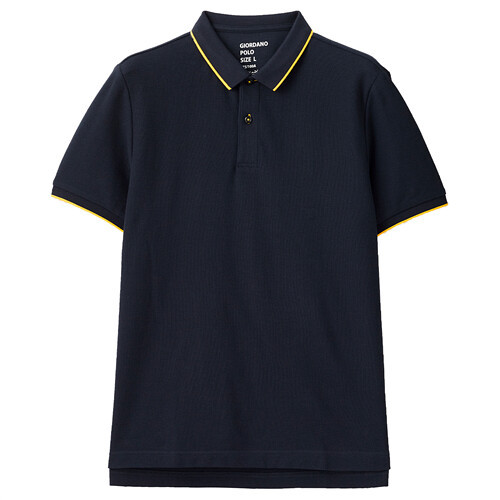 Men's Short Sleeve Ribbed Flat Collar Mesh e Polo Shirt Causual Structure Contrast Polo Shirt