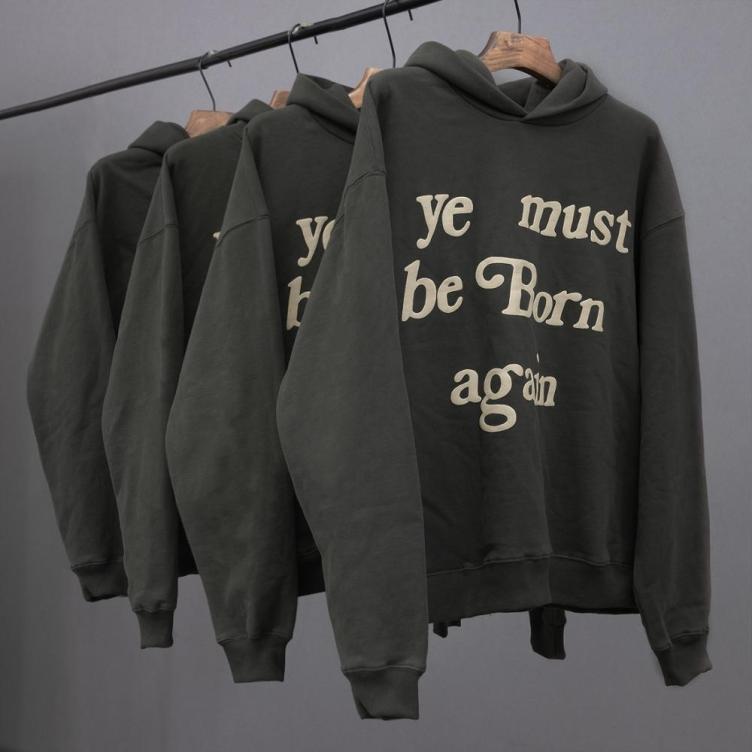 Heavyweight Cotton Oversize Hoodie Cpfm Sweatshirts Custom Ye Must Be Born Again Logo Print Drake Kanye West Men Plain Hoodie