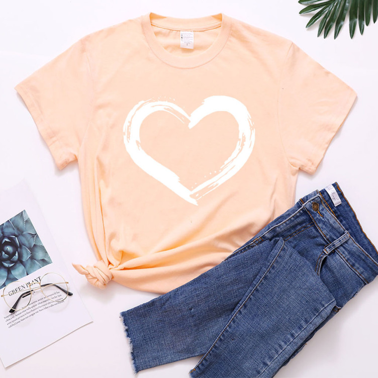 Fashion New Women's Love Print Short Sleeve T-Shirt