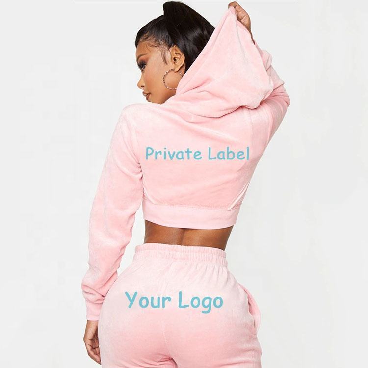 Women Loose Two Piece Pants Hoodie Set Casual Plain Blank Hooded Womens Biker Shorts Jogging Sportswear Set Clothing