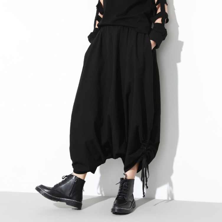 Fashion new lantern trousers elastic waist loose big crotch trousers tide women's trousers casual trousers