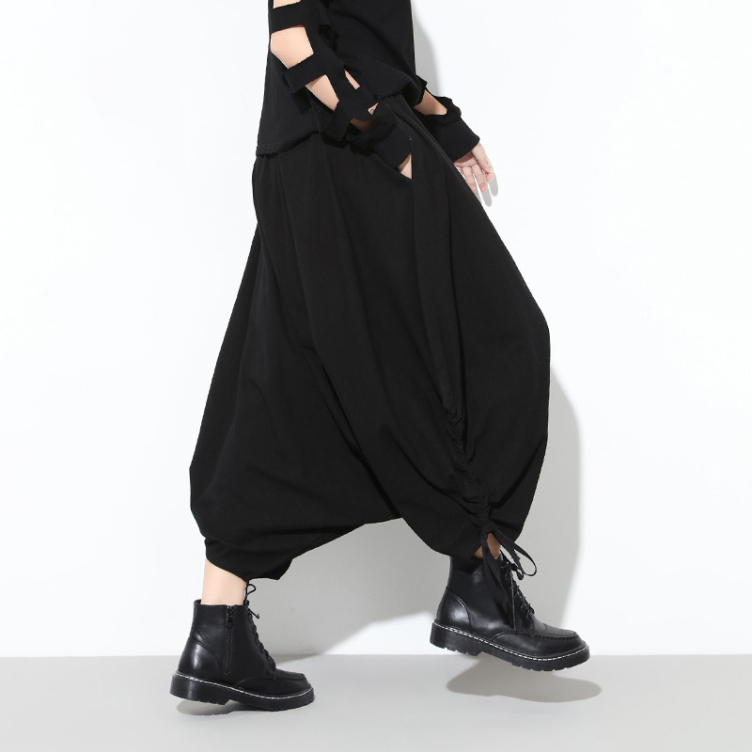 Fashion new lantern trousers elastic waist loose big crotch trousers tide women's trousers casual trousers