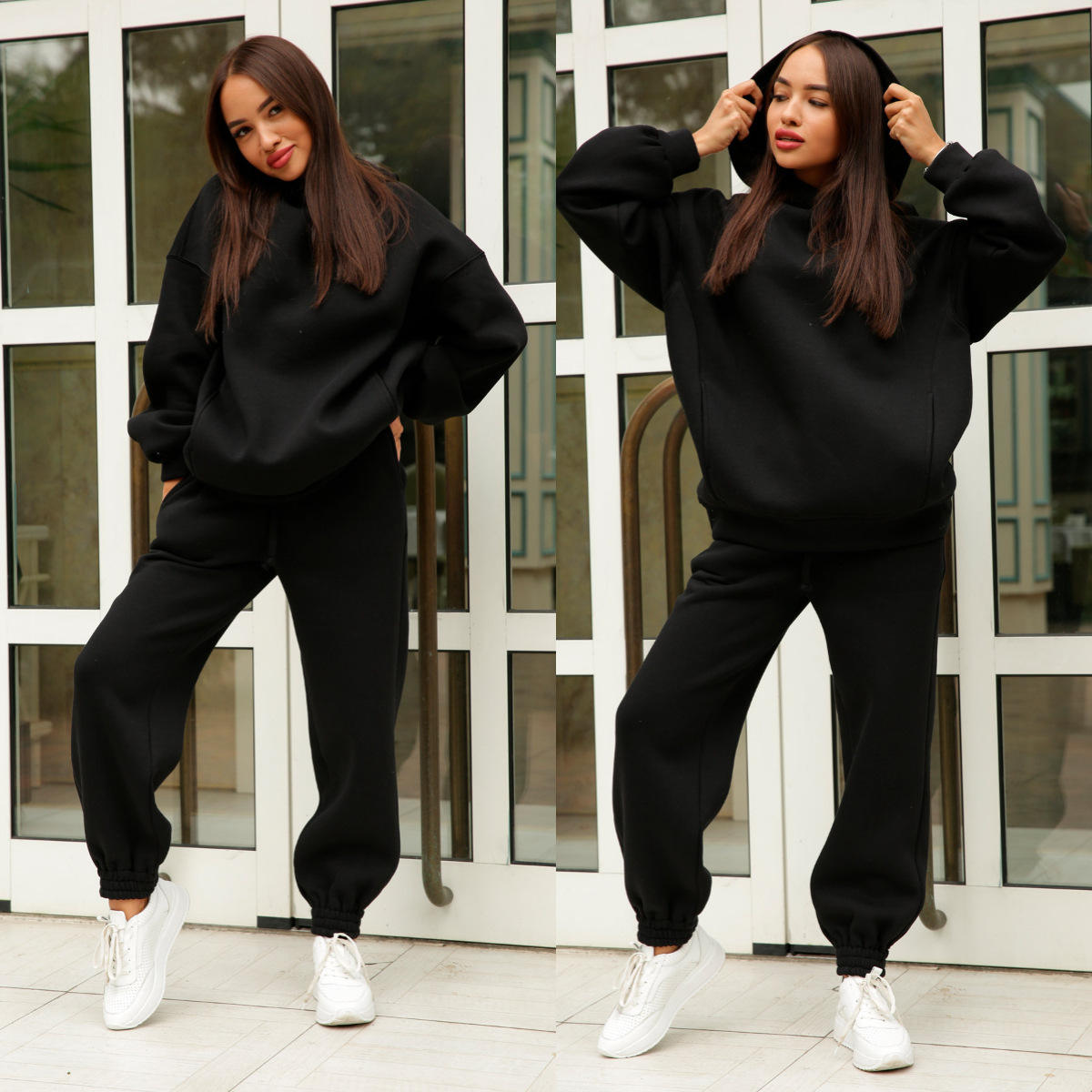 Fall 2021 Custom Cotton 2 Piece Set Womens Jogging Suits Hoodies Tracksuit Joggers Set