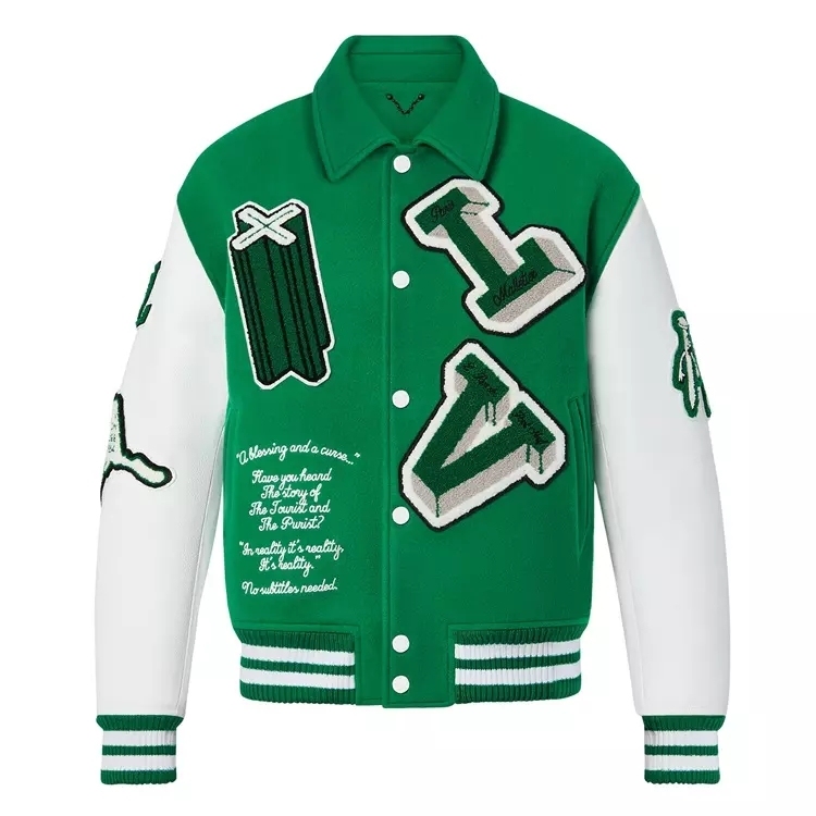 Cheap Hip Hop Bomber Baseball Jacket For Men Custom Leather Sleeve Chain Chenille Embroidery Windbreaker Vintage Varsity Jacket