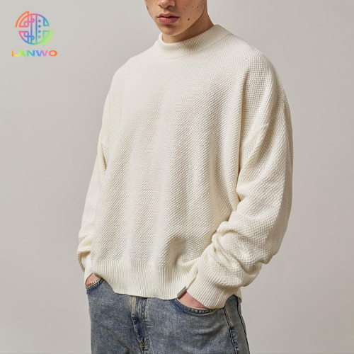 Solid colour crew neck sweatshirt men's heavyweight terry knit long sleeve base shirt