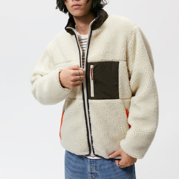 Oem High Quality Winter Zip Custom Logo Oversized Men Fleece Sherpa Jacket