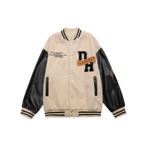 Autumn and winter new high street Harajuku poker flocked embroidered baseball jacket