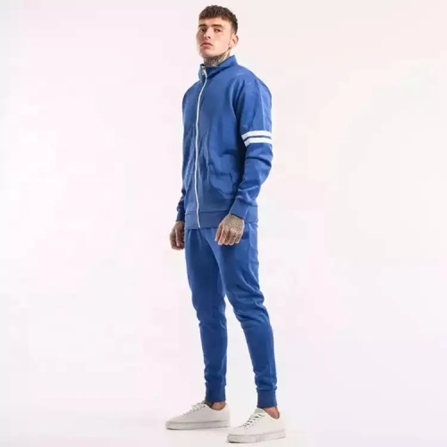 Hot Sale High Quality Custom Brand Men's Full Zip Up Jacket Wind Breaker Tracksuit 100% Polyester Sports Jogging Suit For Men
