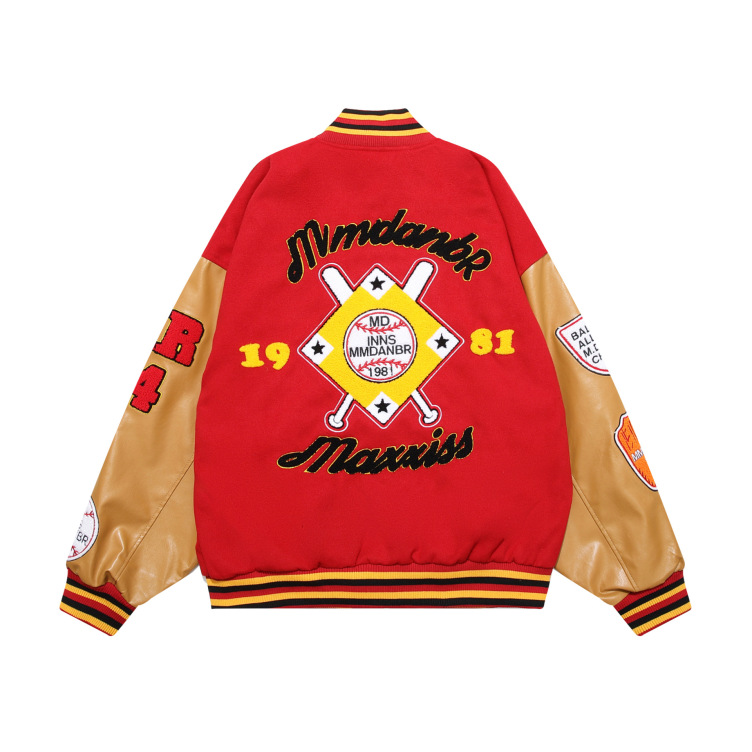 Retro baseball jacket embroidered street hip hop loose jacket