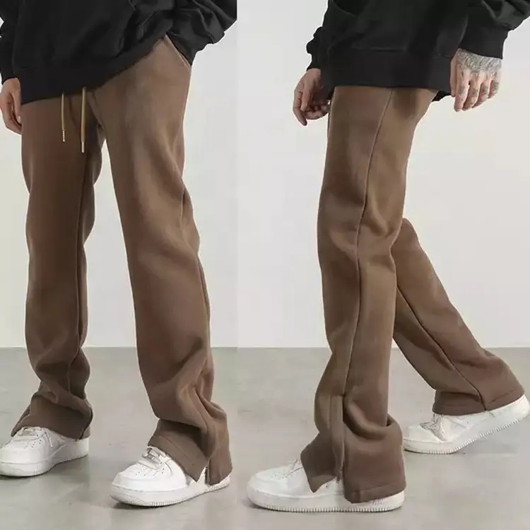 Oem Custom Flare Sweatpants Loose Wide Leg Baggy Joggers Heavyweight Cotton Mens Flared Sweatpants For Men
