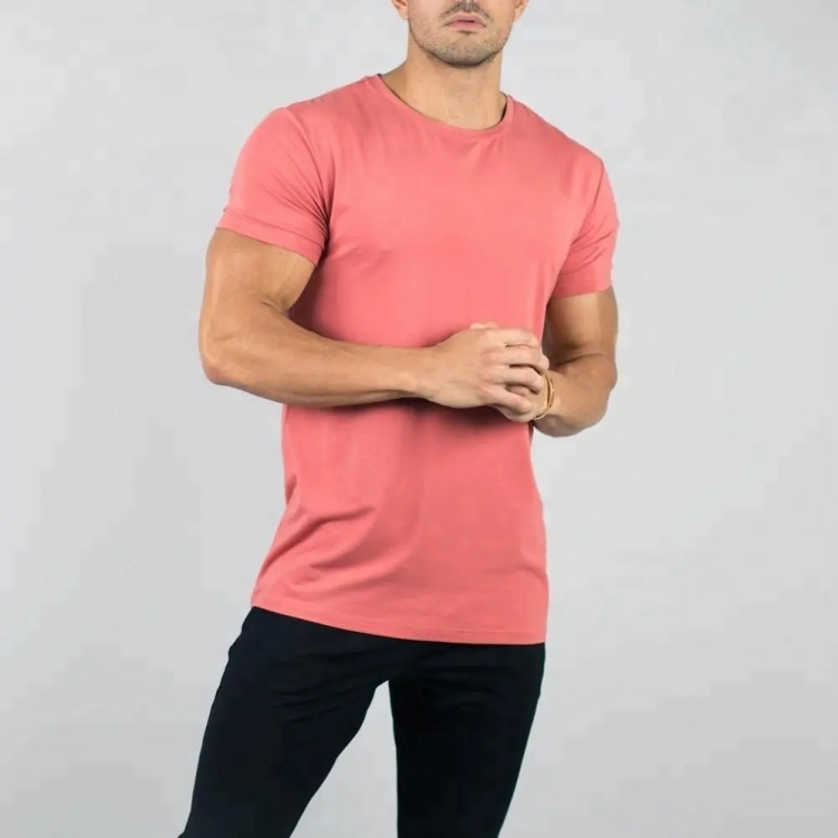 Custom Logo Printing T Shirt 95%cotton 5%spandex Gym Fitness Training Plain Men T Shirt
