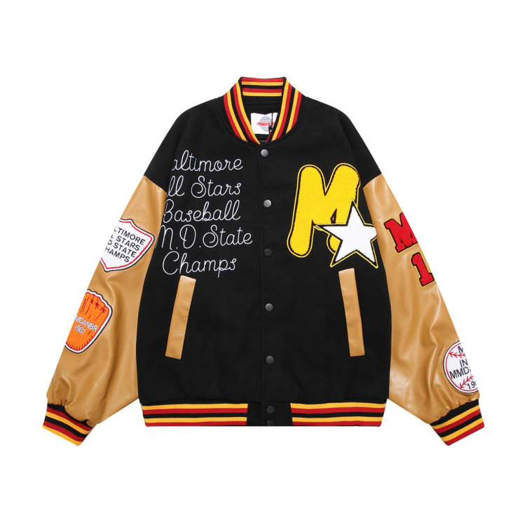 Retro baseball jacket embroidered street hip hop loose jacket