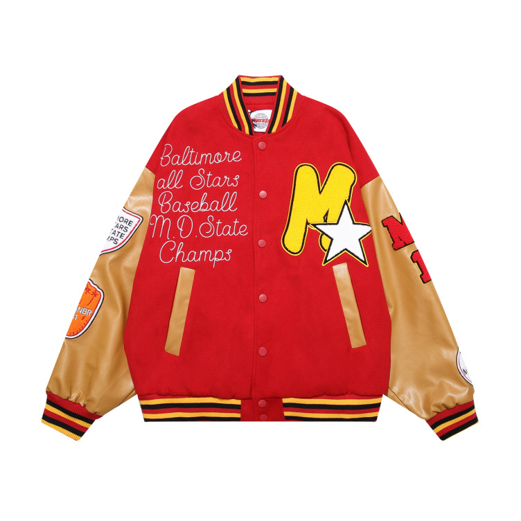 Retro baseball jacket embroidered street hip hop loose jacket