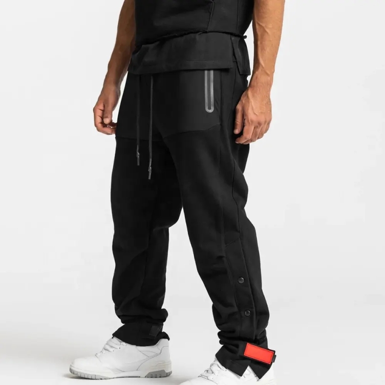 Men's Customize Logo Designer Straight Fit Jogging Pants Track Pants Sports Heavyweight French Terry Jogger With Zip Pocket