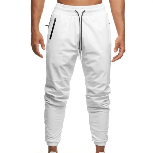 Men Custom Fit Street Wear 4-way Stretch Sweat-wicking Sports Zipper Pocket Jogger