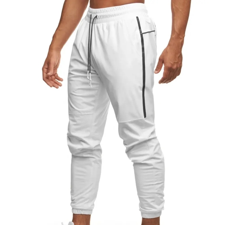 Men Custom Fit Street Wear 4-way Stretch Sweat-wicking Sports Zipper Pocket Jogger