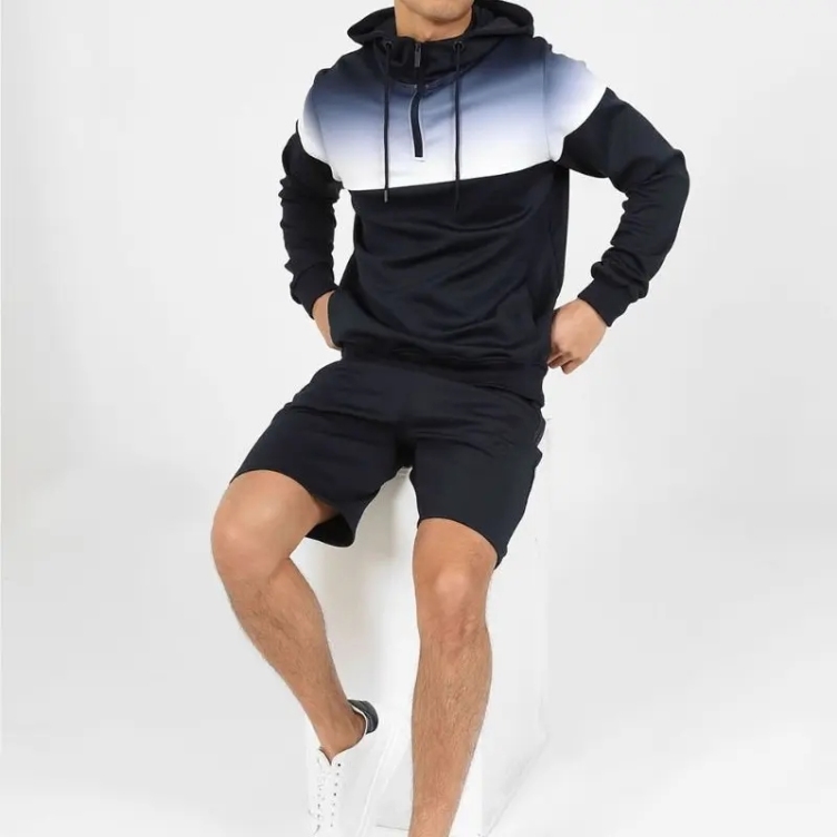 Men's Summer Hoodie Set Sweatshirt Shorts Gym Shorts Sets For Men Short Set