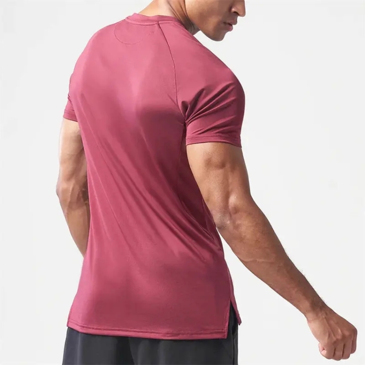 Custom Logo Essential Ultralight Gym Fitness Gym Spandex Polyester T Shirt Quick Dry Moisture Wicking 4 Way Stretch T Shirt