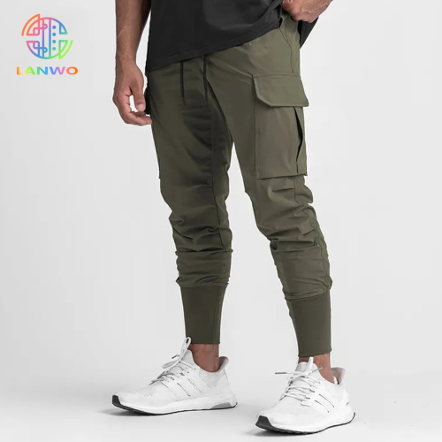 Custom High Quality Blank Polyester Sports Gym Activewear Fitness Slim Fit Nylon Skinny Mens Sweatpants Joggers Wtih Pockets