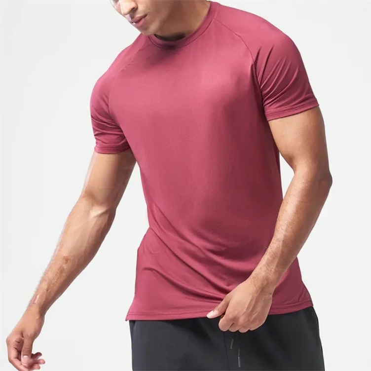 Custom Logo Essential Ultralight Gym Fitness Gym Spandex Polyester T Shirt Quick Dry Moisture Wicking 4 Way Stretch T Shirt