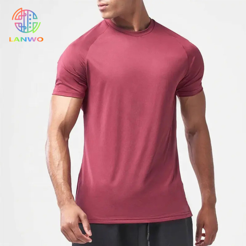 Custom Logo Essential Ultralight Gym Fitness Gym Spandex Polyester T Shirt Quick Dry Moisture Wicking 4 Way Stretch T Shirt