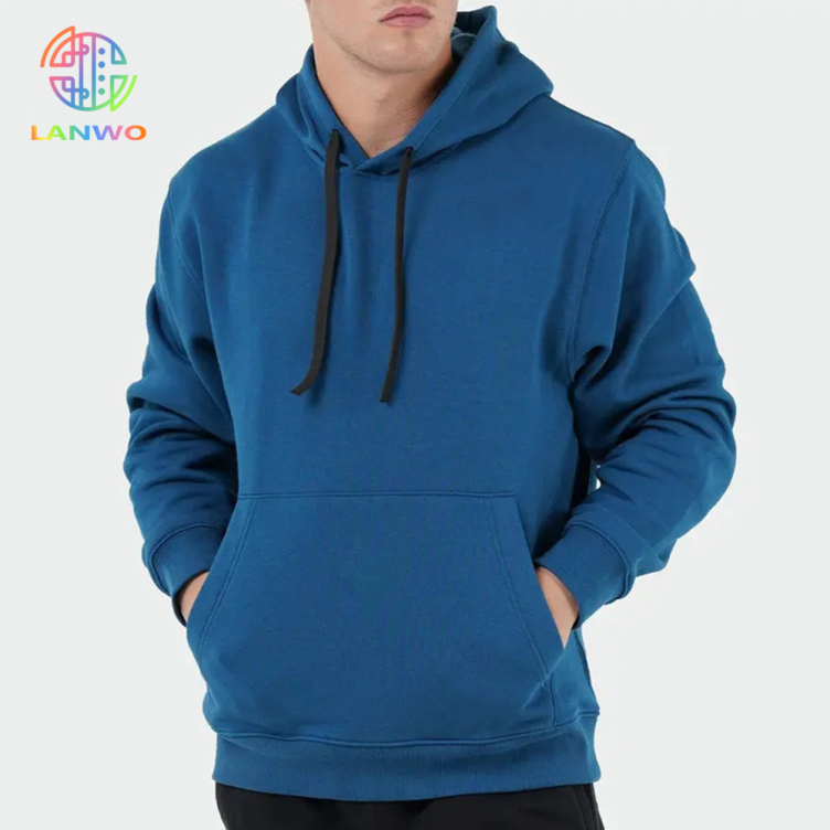Manufacturers Cotton Polyester Ribbed Fabric Custom Silicone Logo Printing Fitness Sports Men Gym Hoodies