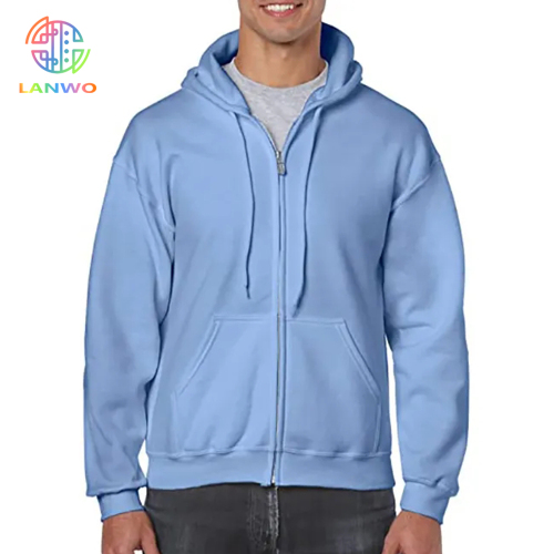 Custom Oversized 380 Gsm Fleece Full Zip Hoodie Men Black Zipper Pullover Hoodie